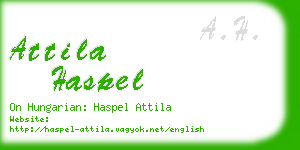 attila haspel business card